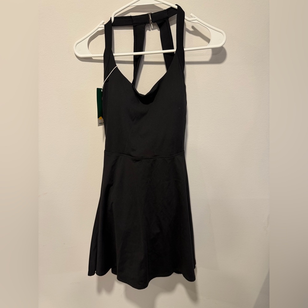 HALARA Black Halter Skater Dress NWT